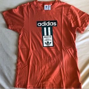 Adidas Coral/Orange Shirt with Green Logo-M/Small